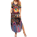 Personalised NAIDOC Week 2025 Crows Football Summer Maxi Dress Aboriginal Dot Painting
