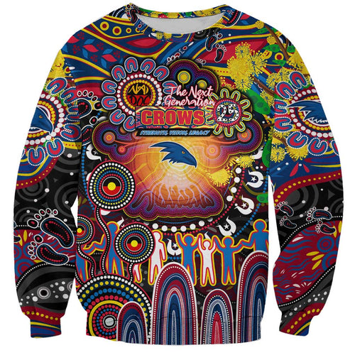 Personalised NAIDOC Week 2025 Crows Football Sweatshirt Aboriginal Dot Painting