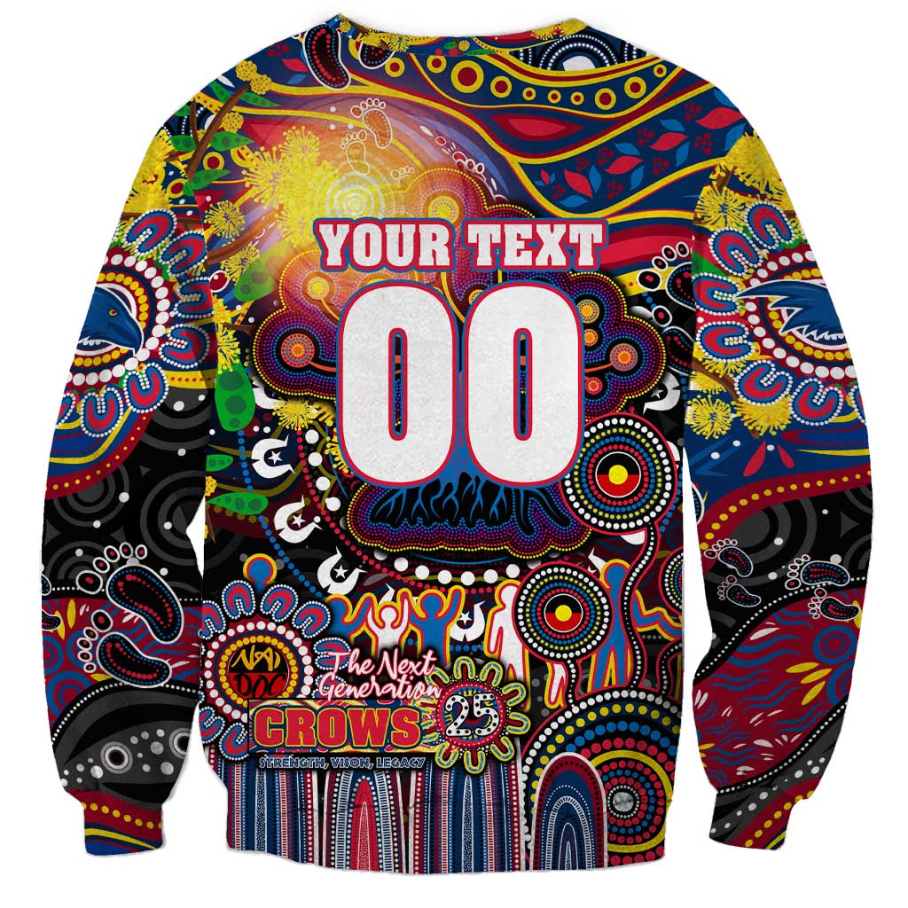 Personalised NAIDOC Week 2025 Crows Football Sweatshirt Aboriginal Dot Painting