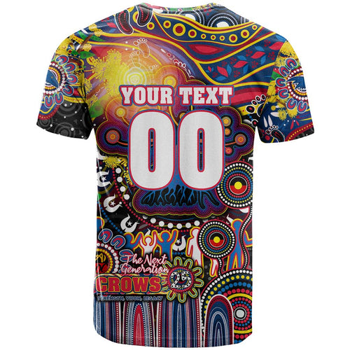 Personalised NAIDOC Week 2025 Crows Football T Shirt Aboriginal Dot Painting
