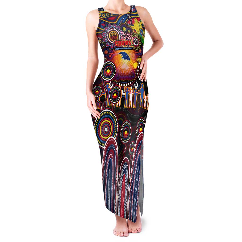 Personalised NAIDOC Week 2025 Crows Football Tank Maxi Dress Aboriginal Dot Painting