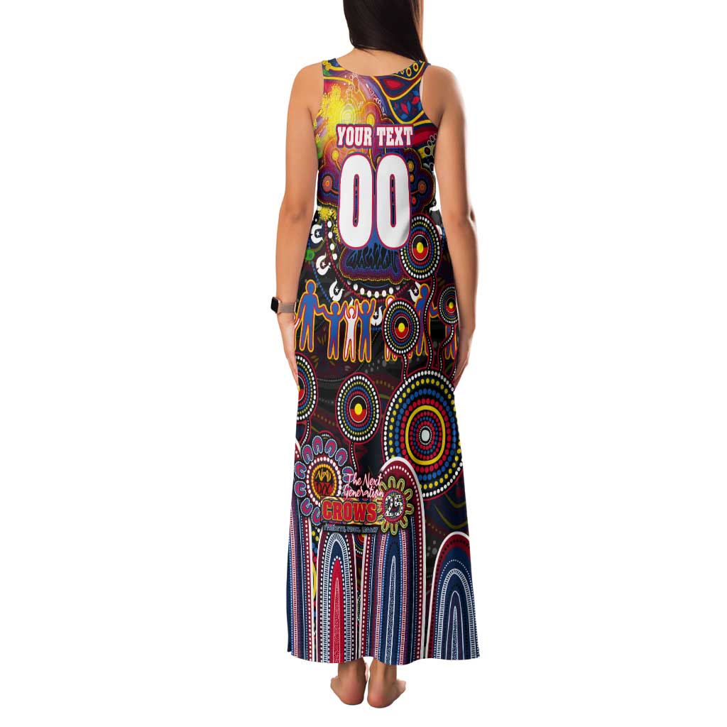 Personalised NAIDOC Week 2025 Crows Football Tank Maxi Dress Aboriginal Dot Painting