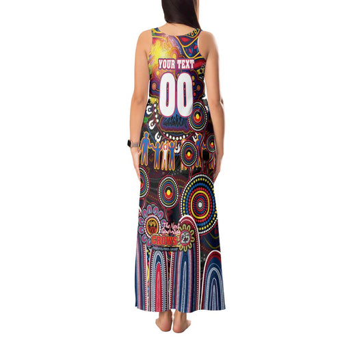 Personalised NAIDOC Week 2025 Crows Football Tank Maxi Dress Aboriginal Dot Painting
