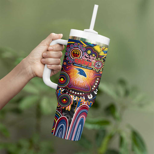 NAIDOC Week 2025 Crows Football Tumbler With Handle Aboriginal Dot Painting