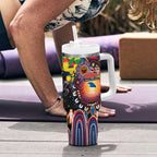 NAIDOC Week 2025 Crows Football Tumbler With Handle Aboriginal Dot Painting