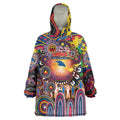 Personalised NAIDOC Week 2025 Crows Football Wearable Blanket Hoodie Aboriginal Dot Painting