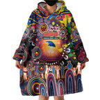 Personalised NAIDOC Week 2025 Crows Football Wearable Blanket Hoodie Aboriginal Dot Painting