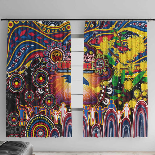 NAIDOC Week 2025 Crows Football Window Curtain Aboriginal Dot Painting