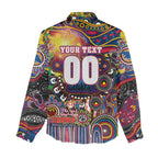 Personalised NAIDOC Week 2025 Crows Football Women Casual Shirt Aboriginal Dot Painting