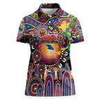Personalised NAIDOC Week 2025 Crows Football Women Polo Shirt Aboriginal Dot Painting