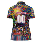 Personalised NAIDOC Week 2025 Crows Football Women Polo Shirt Aboriginal Dot Painting