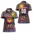 Personalised NAIDOC Week 2025 Crows Football Women Polo Shirt Aboriginal Dot Painting