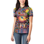 Personalised NAIDOC Week 2025 Crows Football Women Polo Shirt Aboriginal Dot Painting