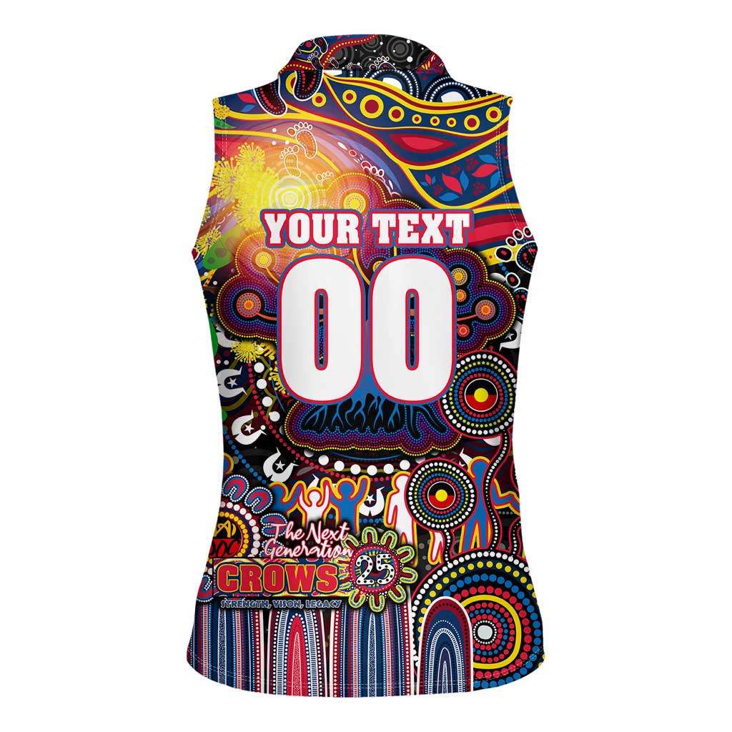 Personalised NAIDOC Week 2025 Crows Football Women Sleeveless Polo Shirt Aboriginal Dot Painting