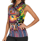 Personalised NAIDOC Week 2025 Crows Football Women Sleeveless Polo Shirt Aboriginal Dot Painting