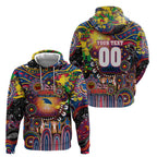 Personalised NAIDOC Week 2025 Crows Football Zip Hoodie Aboriginal Dot Painting