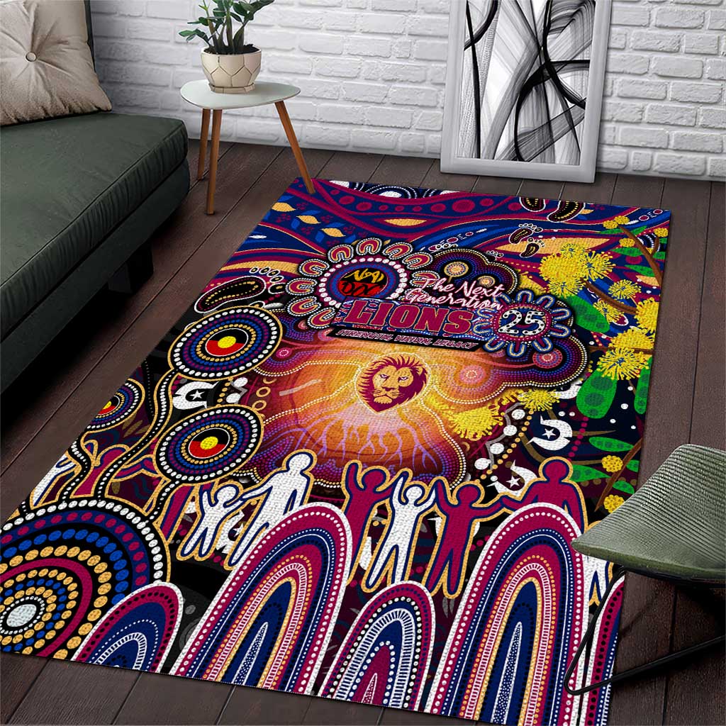 NAIDOC Week 2025 Lions Football Area Rug Aboriginal Dot Painting