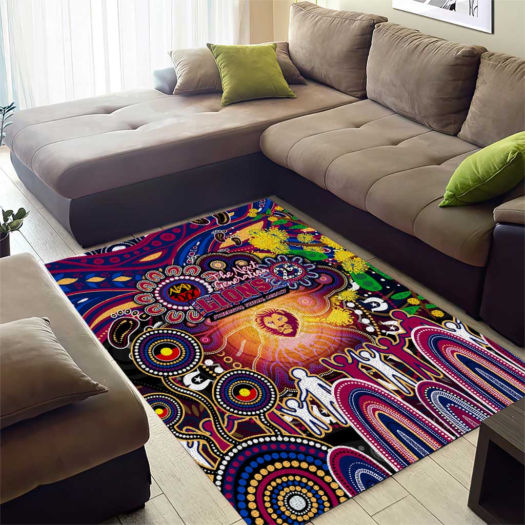 NAIDOC Week 2025 Lions Football Area Rug Aboriginal Dot Painting