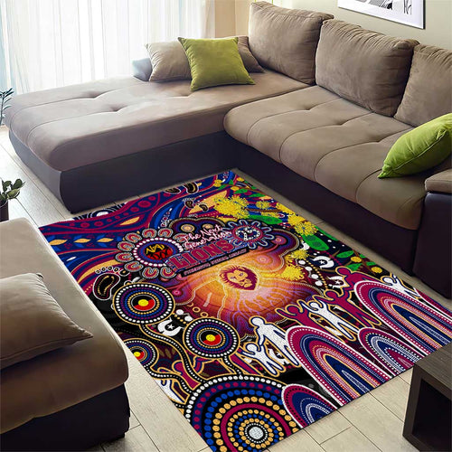 NAIDOC Week 2025 Lions Football Area Rug Aboriginal Dot Painting