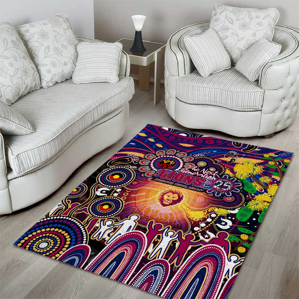 NAIDOC Week 2025 Lions Football Area Rug Aboriginal Dot Painting