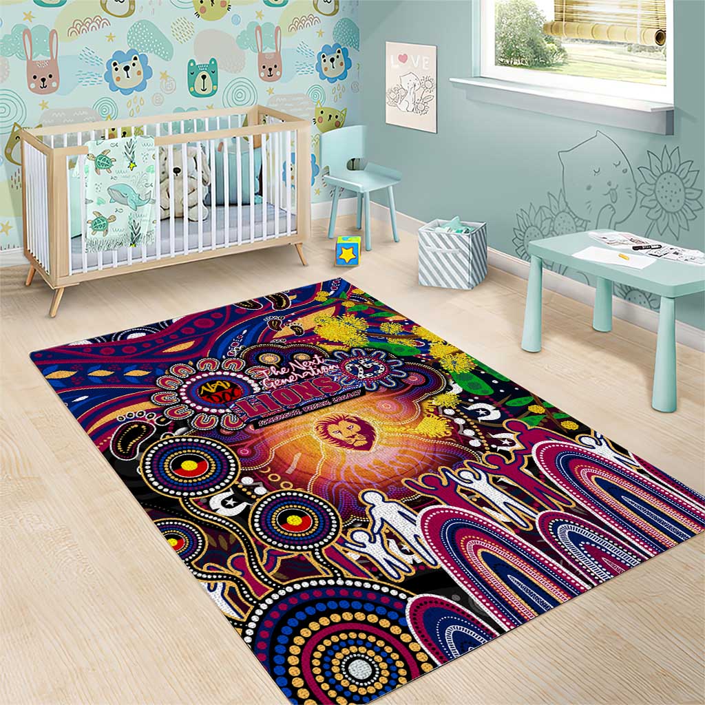 NAIDOC Week 2025 Lions Football Area Rug Aboriginal Dot Painting