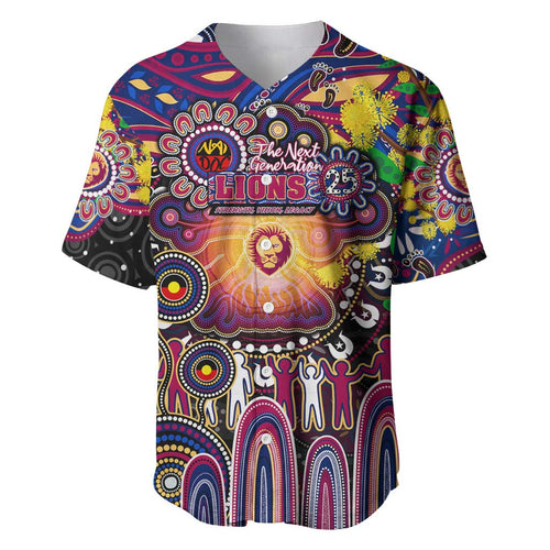 Personalised NAIDOC Week 2025 Lions Football Baseball Jersey Aboriginal Dot Painting