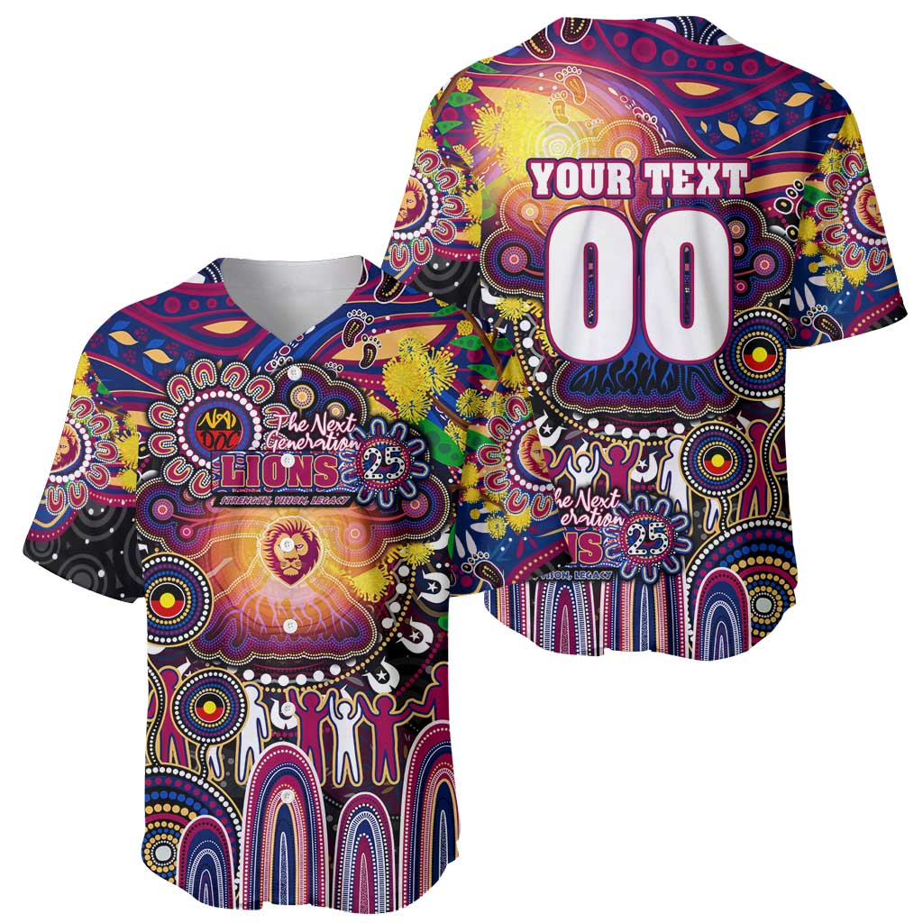 Personalised NAIDOC Week 2025 Lions Football Baseball Jersey Aboriginal Dot Painting