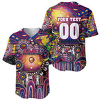 Personalised NAIDOC Week 2025 Lions Football Baseball Jersey Aboriginal Dot Painting