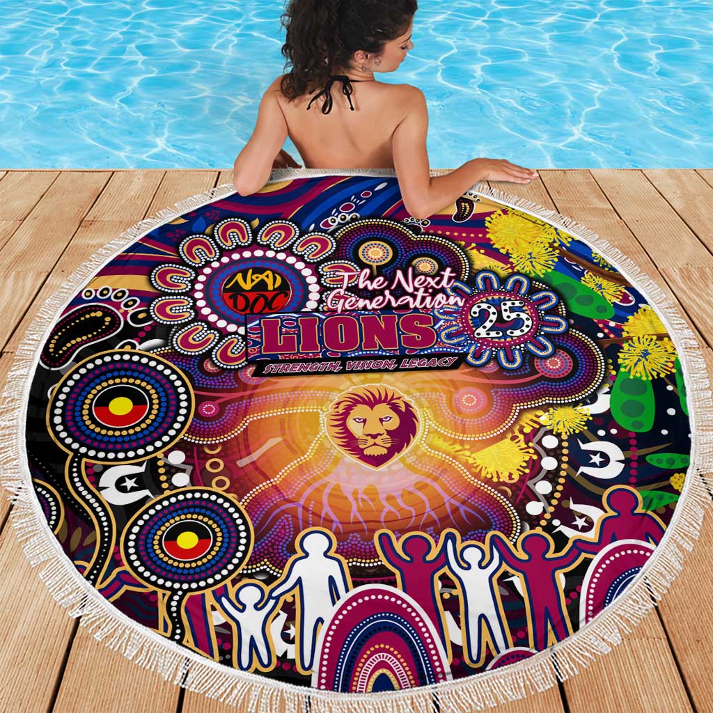 NAIDOC Week 2025 Lions Football Beach Blanket Aboriginal Dot Painting
