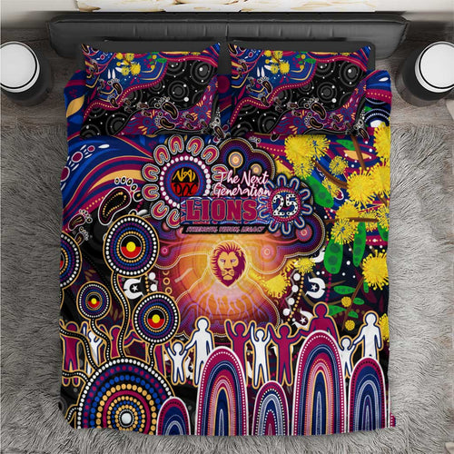 NAIDOC Week 2025 Lions Football Bedding Set Aboriginal Dot Painting