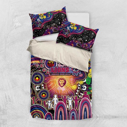 NAIDOC Week 2025 Lions Football Bedding Set Aboriginal Dot Painting