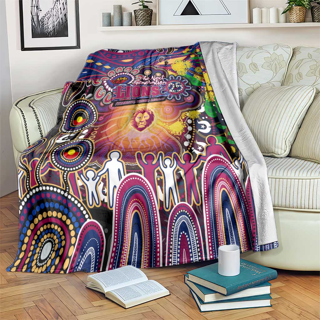 NAIDOC Week 2025 Lions Football Blanket Aboriginal Dot Painting