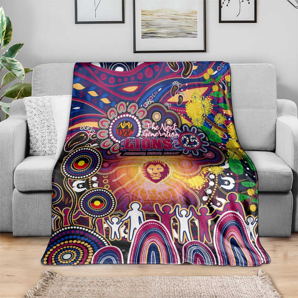 NAIDOC Week 2025 Lions Football Blanket Aboriginal Dot Painting