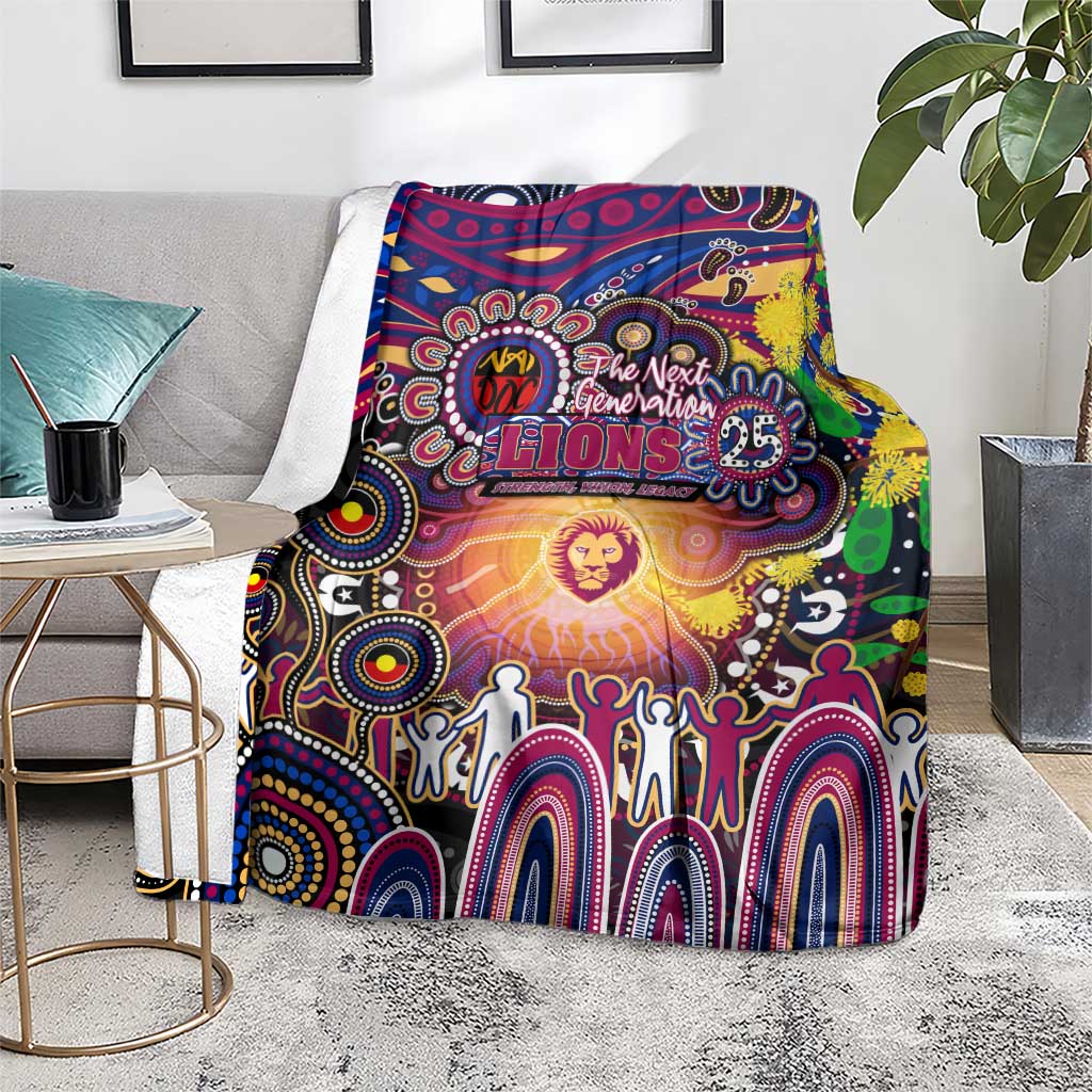 NAIDOC Week 2025 Lions Football Blanket Aboriginal Dot Painting