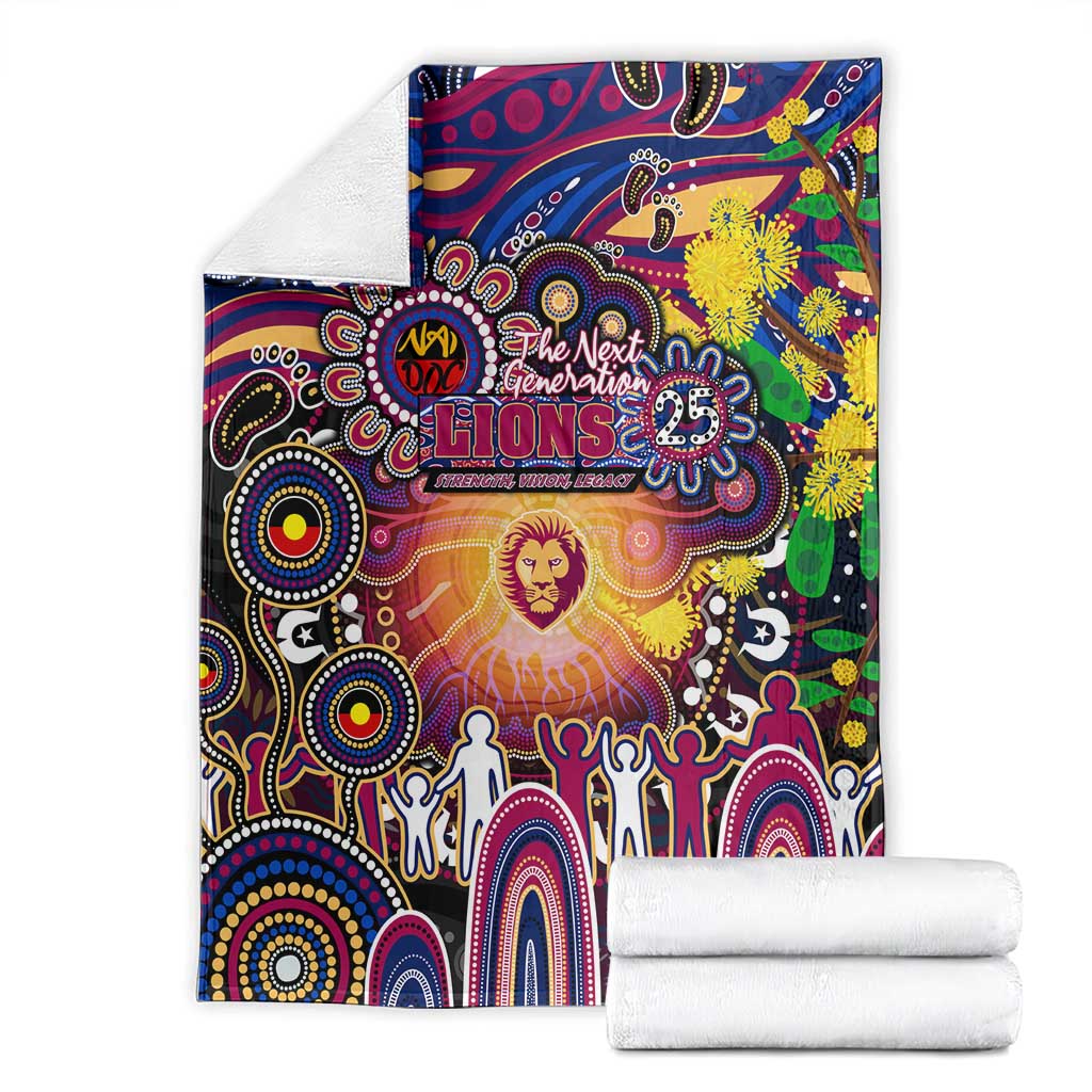 NAIDOC Week 2025 Lions Football Blanket Aboriginal Dot Painting