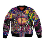 Personalised NAIDOC Week 2025 Lions Football Bomber Jacket Aboriginal Dot Painting