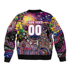Personalised NAIDOC Week 2025 Lions Football Bomber Jacket Aboriginal Dot Painting