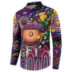 Personalised NAIDOC Week 2025 Lions Football Button Sweatshirt Aboriginal Dot Painting