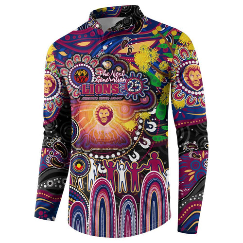 Personalised NAIDOC Week 2025 Lions Football Button Sweatshirt Aboriginal Dot Painting