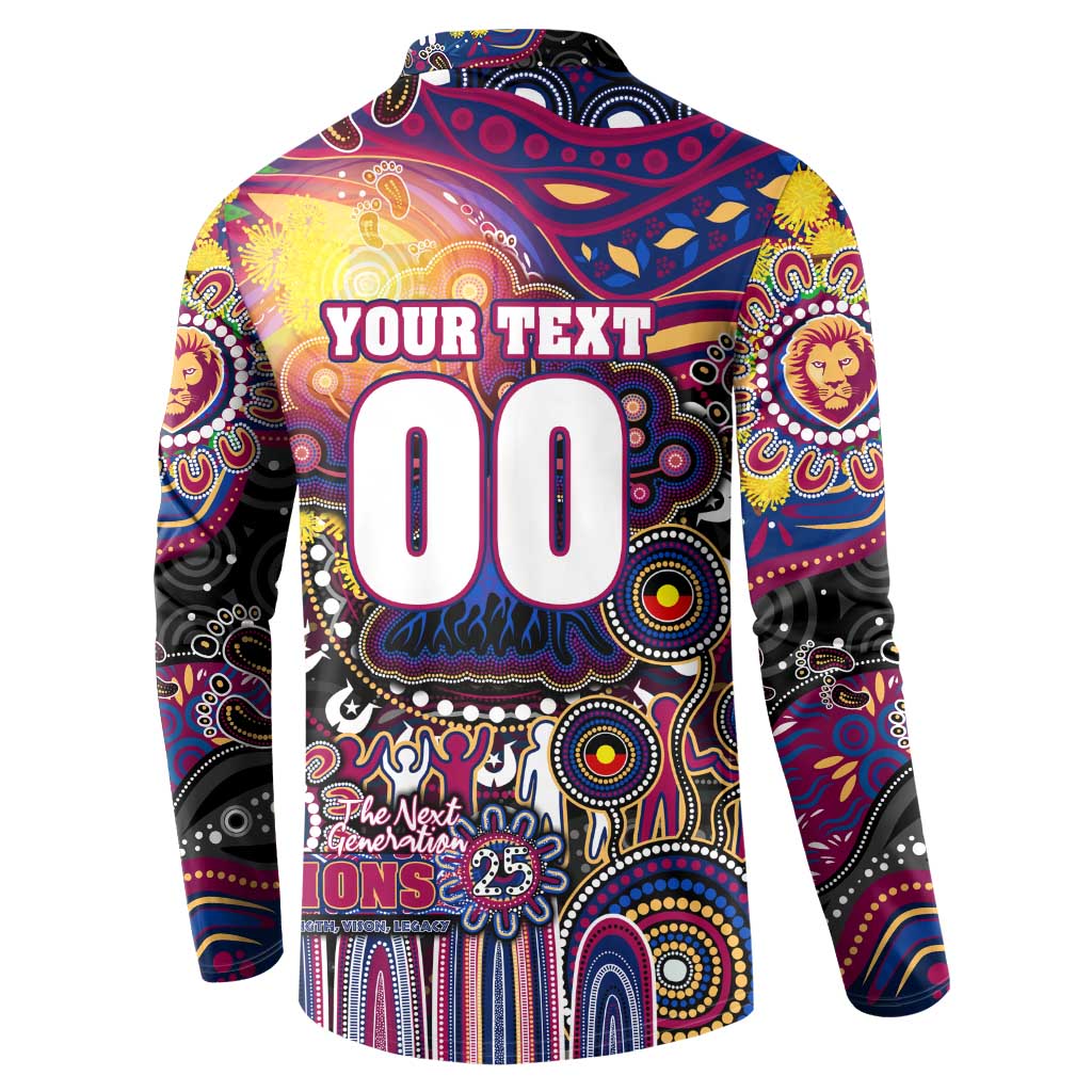 Personalised NAIDOC Week 2025 Lions Football Button Sweatshirt Aboriginal Dot Painting