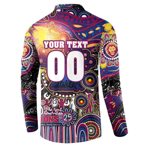 Personalised NAIDOC Week 2025 Lions Football Button Sweatshirt Aboriginal Dot Painting