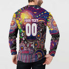 Personalised NAIDOC Week 2025 Lions Football Button Sweatshirt Aboriginal Dot Painting