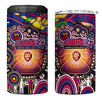 NAIDOC Week 2025 Lions Football 4 in 1 Can Cooler Tumbler Aboriginal Dot Painting