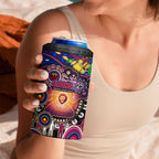 NAIDOC Week 2025 Lions Football 4 in 1 Can Cooler Tumbler Aboriginal Dot Painting