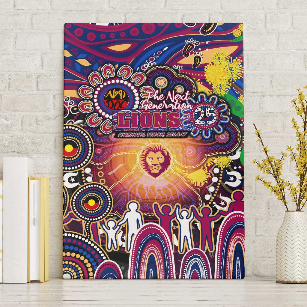 NAIDOC Week 2025 Lions Football Canvas Wall Art Aboriginal Dot Painting