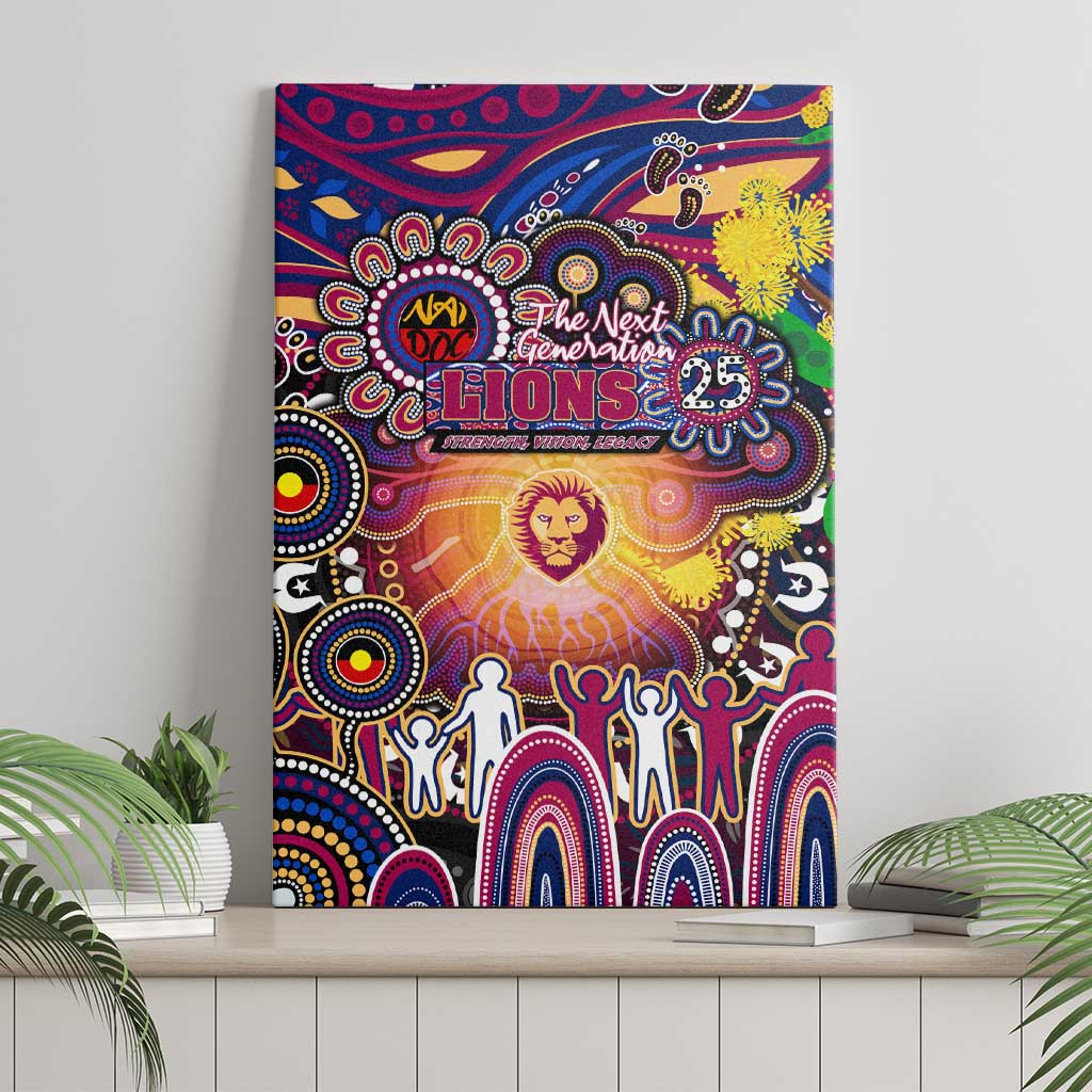 NAIDOC Week 2025 Lions Football Canvas Wall Art Aboriginal Dot Painting