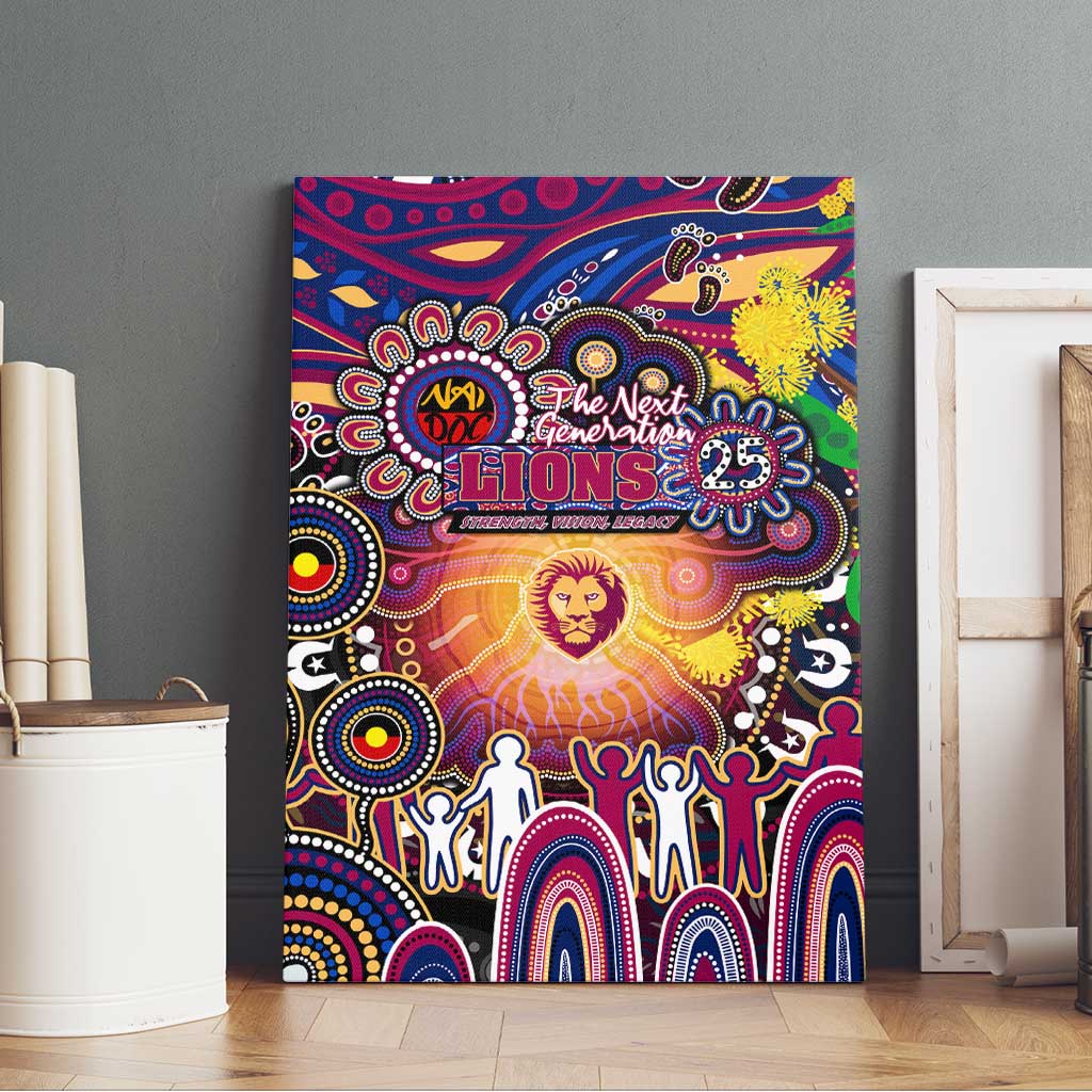 NAIDOC Week 2025 Lions Football Canvas Wall Art Aboriginal Dot Painting