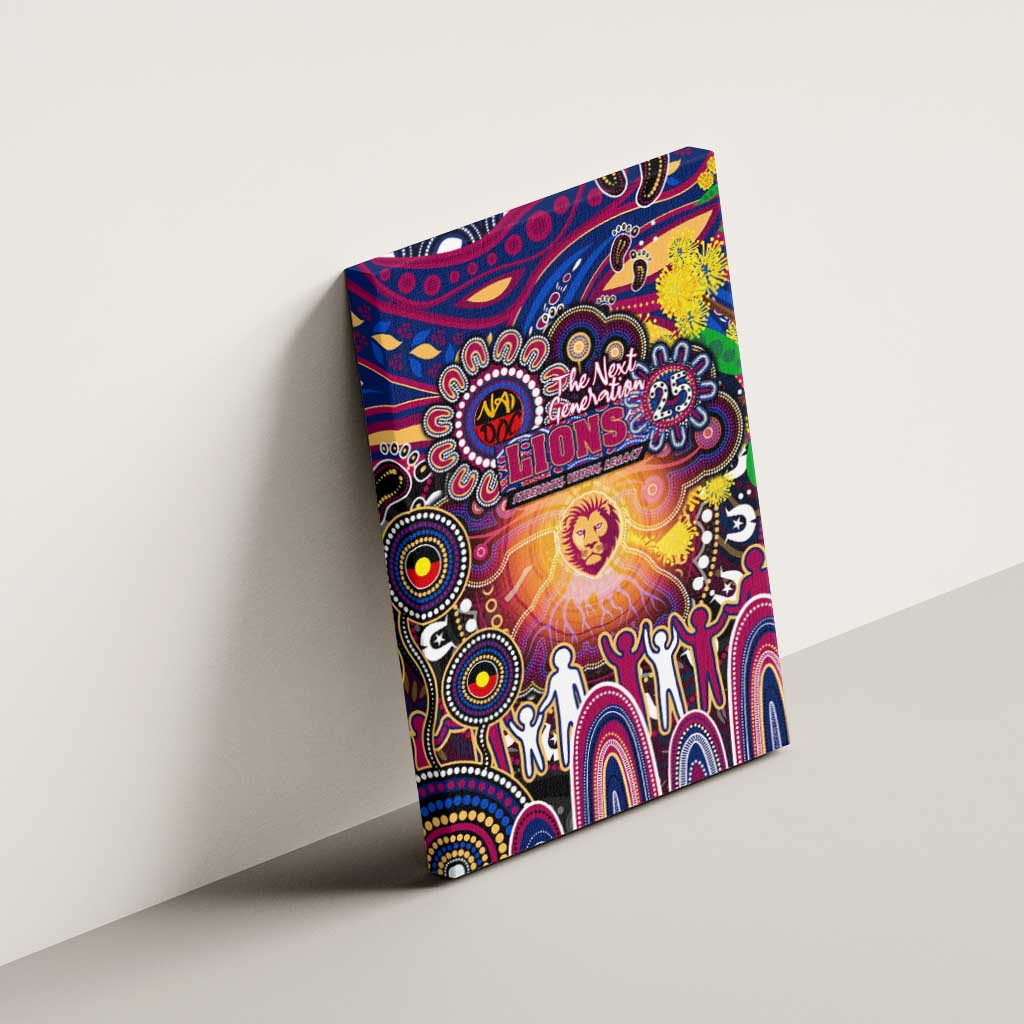 NAIDOC Week 2025 Lions Football Canvas Wall Art Aboriginal Dot Painting