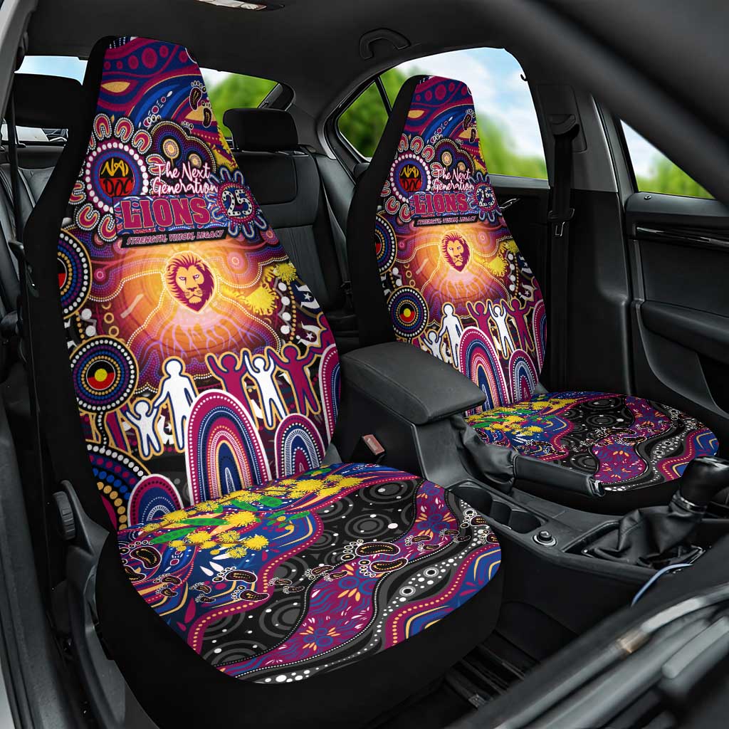 NAIDOC Week 2025 Lions Football Car Seat Cover Aboriginal Dot Painting