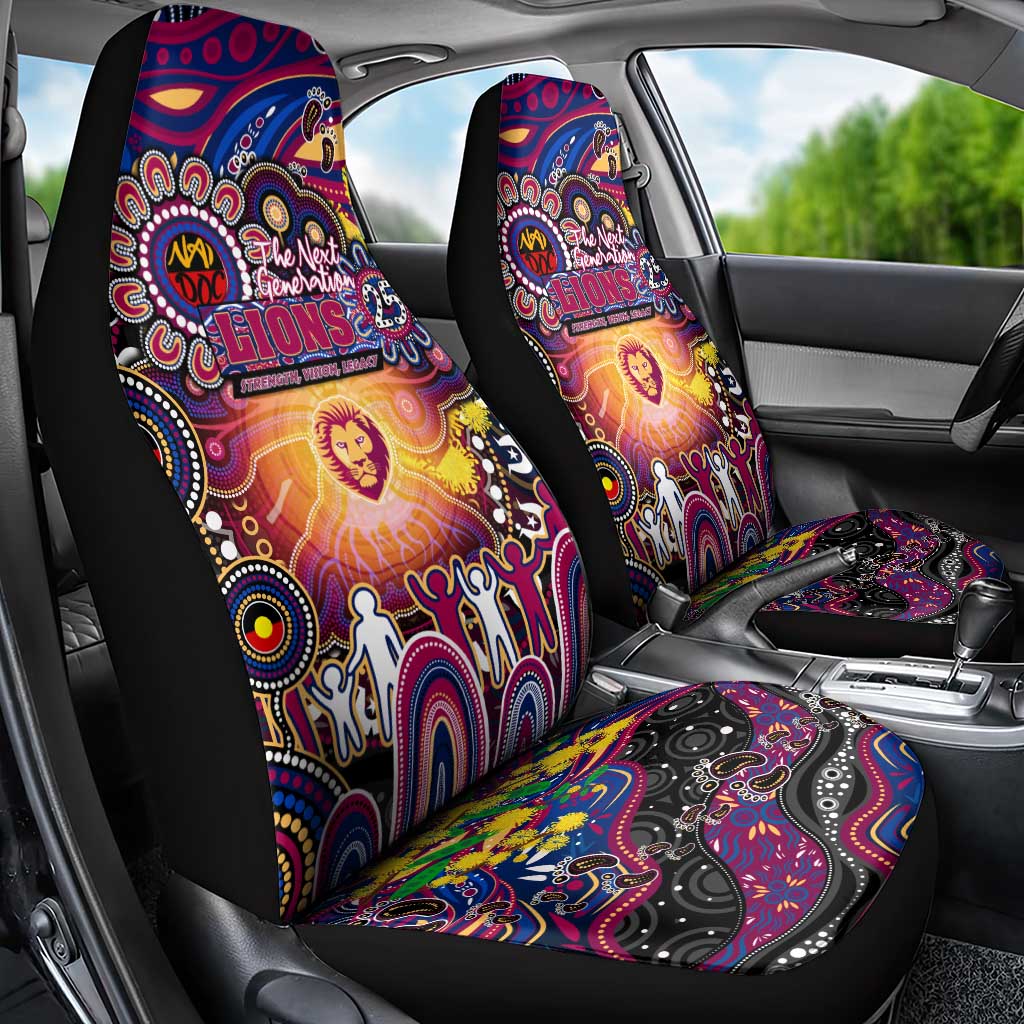 NAIDOC Week 2025 Lions Football Car Seat Cover Aboriginal Dot Painting